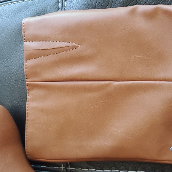 Universal Thread Tessa Knee High Scrunch Heeled Faux Leather Boots Cognac NWT - Picture 7 of 7